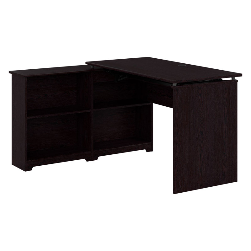 Kaionna 52'' Adjustable (sit to stand) Corner Desk, Espresso Oak