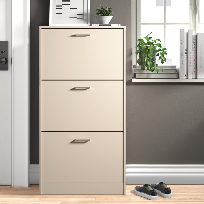 18 Pair Shoe Storage Cabinet, Grey