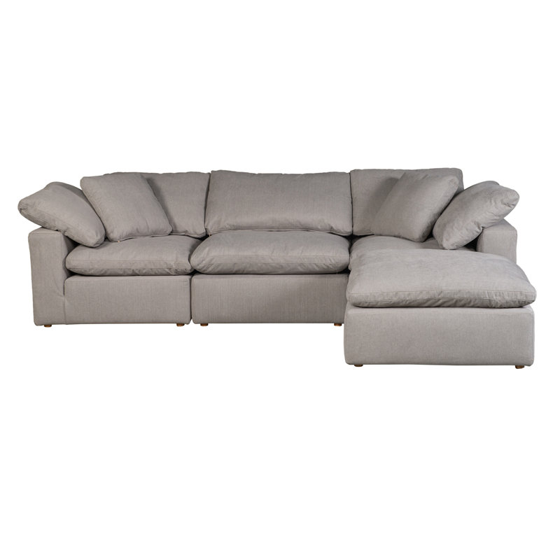 4 - Piece Performance Fabric Modular Sectional, Light Gray Performance