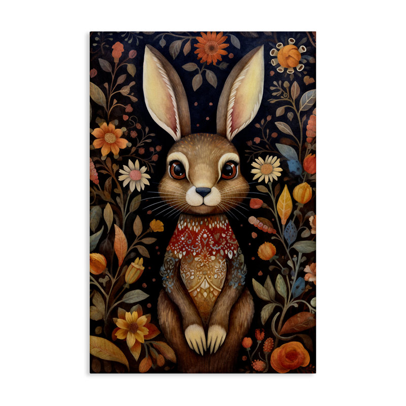 Art mural sur toile de lapin Woodland, H 24 po x l 16 po