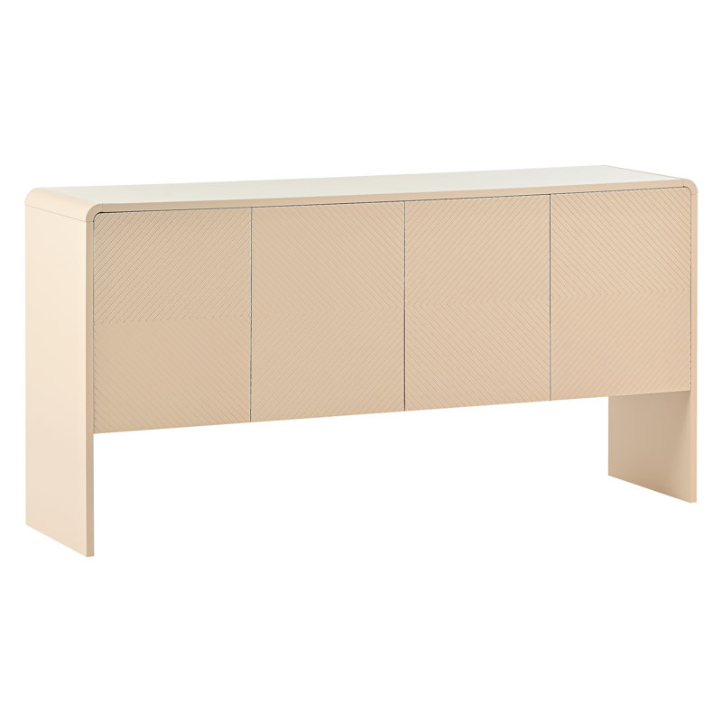 Minimalist Style 60"L Large Storage Space Sideboard With 4 Doors And Rebound Device For Living Room And Entryway