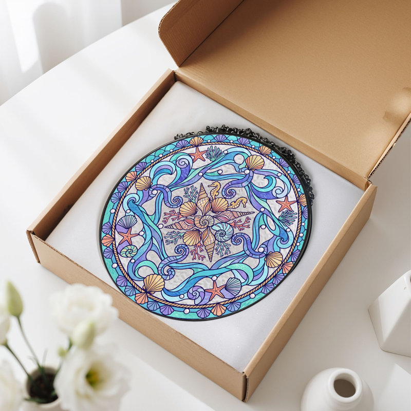 Vitrail Ocean Mandala, 7.8"H
