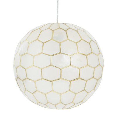 Luminaire suspendu sphère nid d'abeille Capiz