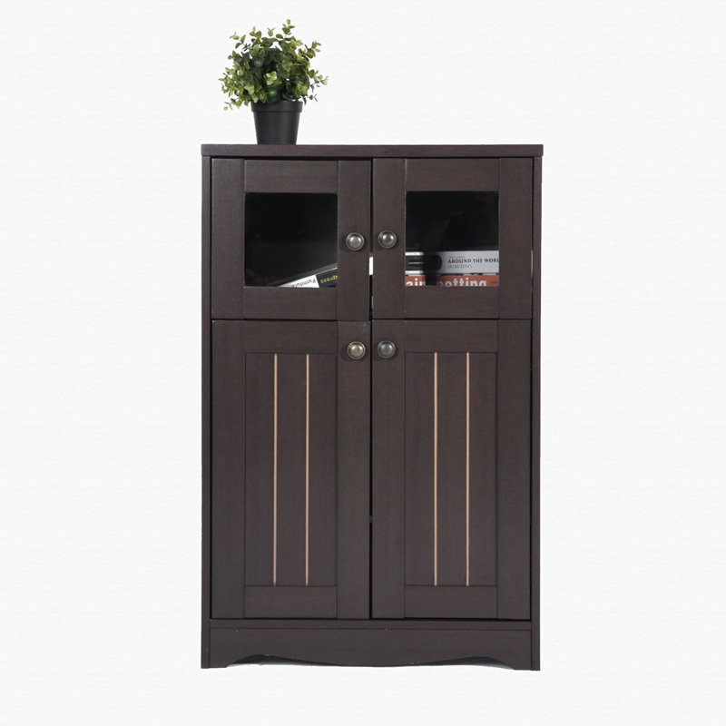 Armoire d'appoint 4 portes, Brun foncé