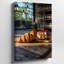 Toile, "Cosy Rustic Bakery Scène", avec deux croissants dorés et une décadente recouverte de crème fouettée-396632652