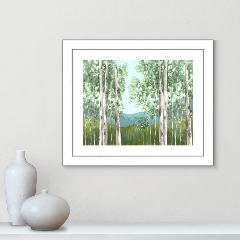 Be derrière les montagnes - Art encadré autoportant, Cadre blanc mat, H 27 po x l 37 po x P 1,25 po