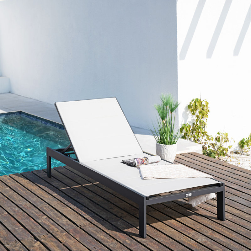 200cm Long Reclining Single Chaise with Cushions, Cream