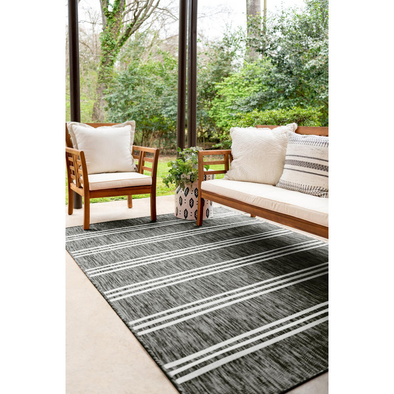 Tapis intérieur / extérieur Jill Zarin Anguilla, Rectangle 4 pi 1 po x 6 pi 1 po
