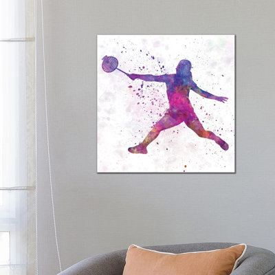 Badminton Female Silhouette I by Paul Rommer - Wrapped Canvas Print