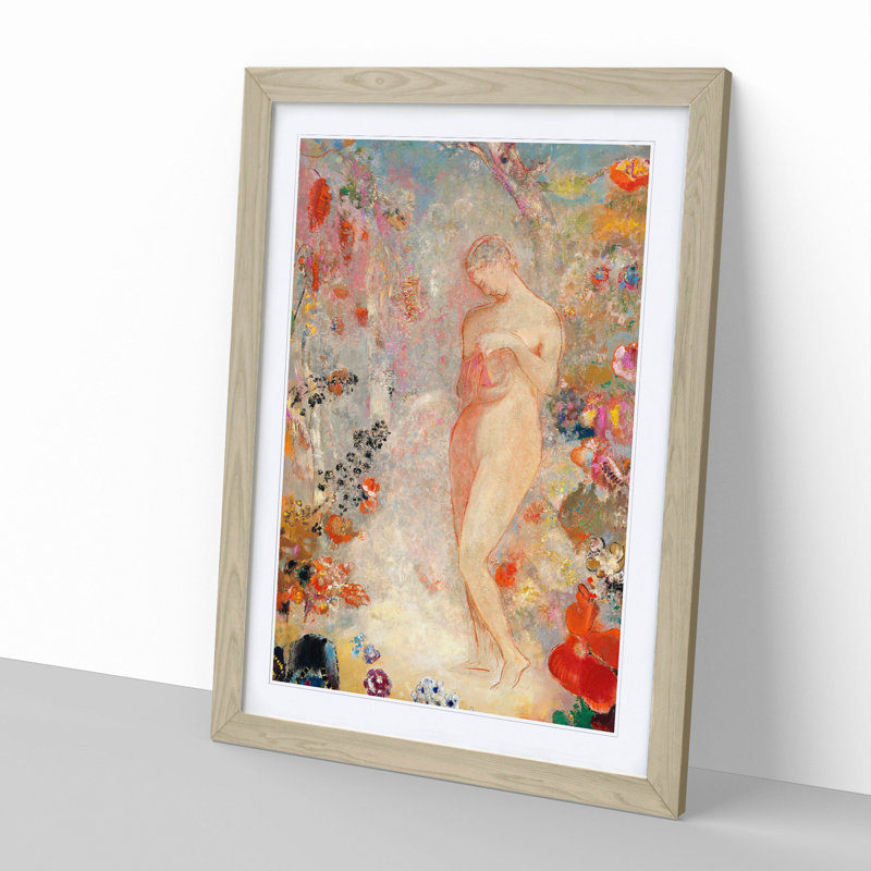 Pandora Vol.1 by Odilon Redon - Framed Print, 36cm H x 27cm W x 2cm D, Oak Framed
