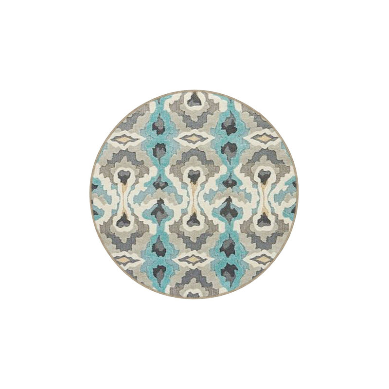 Tapis tissé lavable à motifs bleus, Sous-tapis rectangulaire 4 pi 7 po x 6 pi 7 po inc