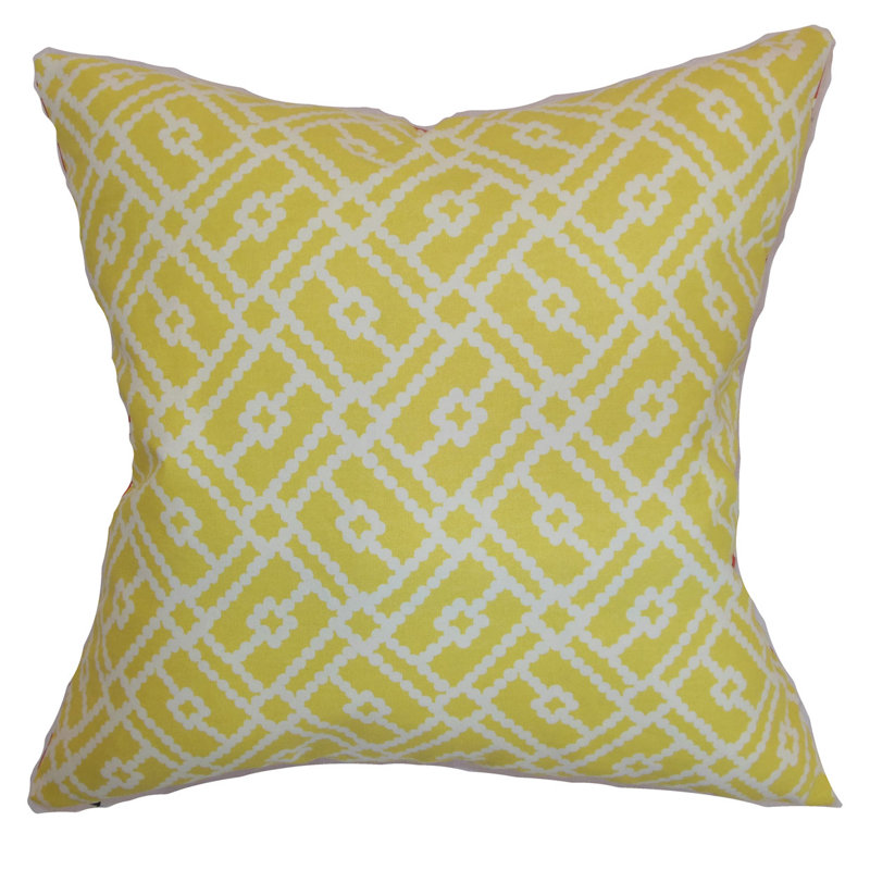 Housse de coussin en coton à motif géométrique, 20 po x 20 po, Canari