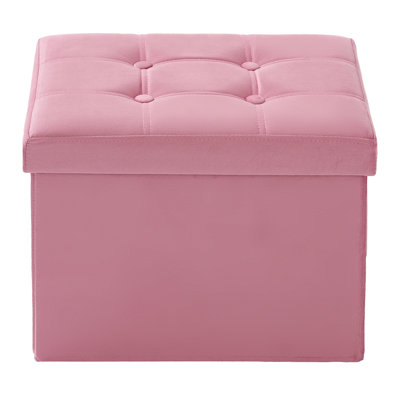 Folding Storage Ottoman Velvet Footstool
