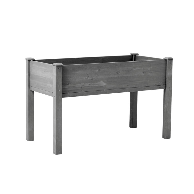 Boîte à fleurs surélevée en bois Darral, Naturel, H 30 po x l 48 po x P 24 po