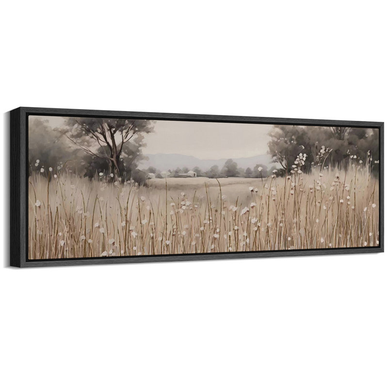 Paysage champêtre d'automne, H 20 po x l 60 po, Black