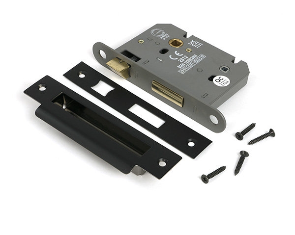 Polished SS 3" Heavy Duty Bathroom Mortice Lock, Aged Bronze