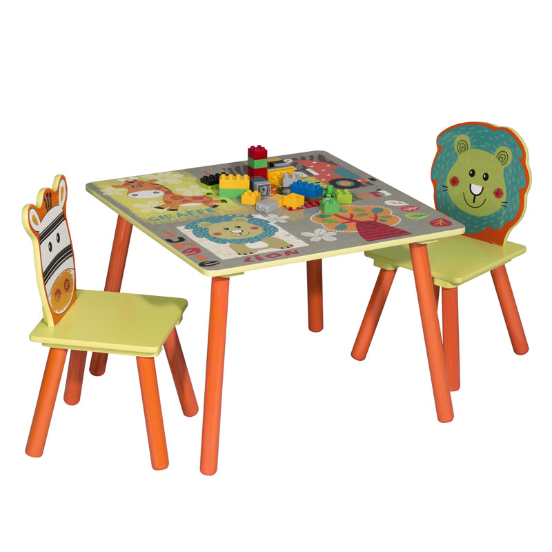 Langsa Kids 3 Piece Square Play Or Activity Table and Chair Set