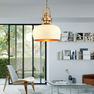 Elegant Adjustable Chandelier, Metal Body, 11.8 x 16.1 inches | Total Height: 18 - 57.5 inches, Base Plate: 3.7 x 2 inches | 1 x E27 Socket, Max 40W (Bulb Not Included) | Modern White Design, Perfect for Living Room & Dining Areas
