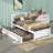 Twin Size Platform Bed Wood Bed Frame With Trundle-897327592