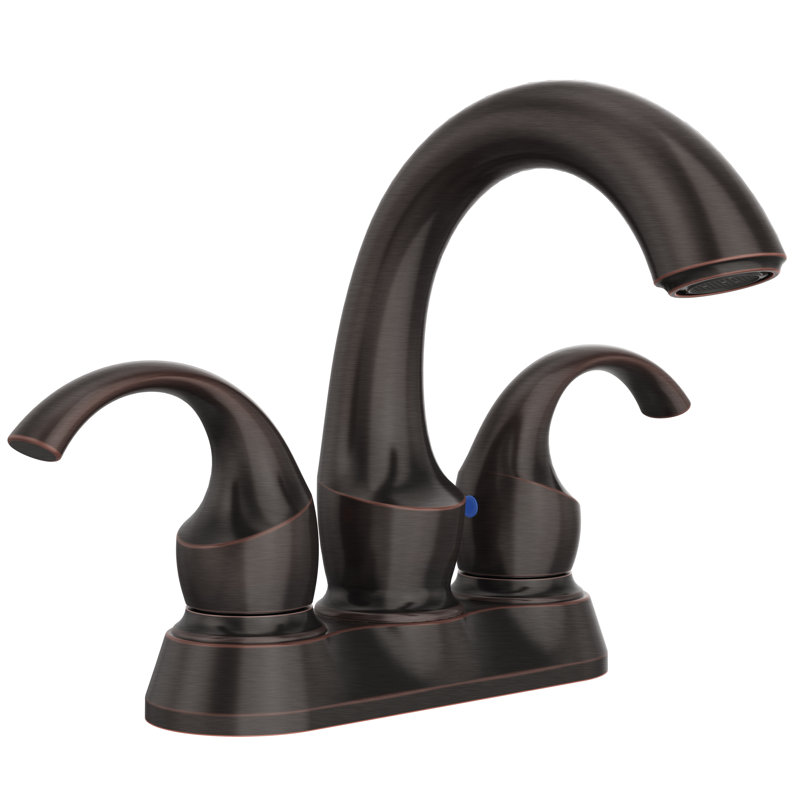 2-handle Bathroom Faucet with Drain Assembly, Bronze