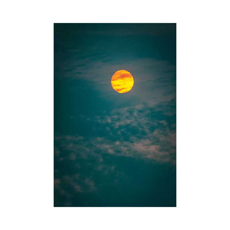 Sunrise and Cyan Sky Close up 1 Piece Wrapped Canvas Wall Art, 20.32 cm H x 30.48 cm W