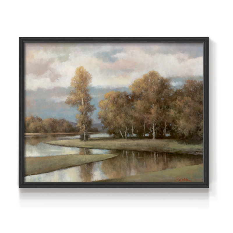 «Winding River II», reproduction encadrée, H 22 po x l 28 po, Noir, noir, noir, noir