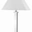 Lampe de chevet en acier brossé de 71 cm de hauteur avec abat-jour trapézoïdal en lin blanc, 100 W, culot E26, 2 ports USB et 2 prises de courant