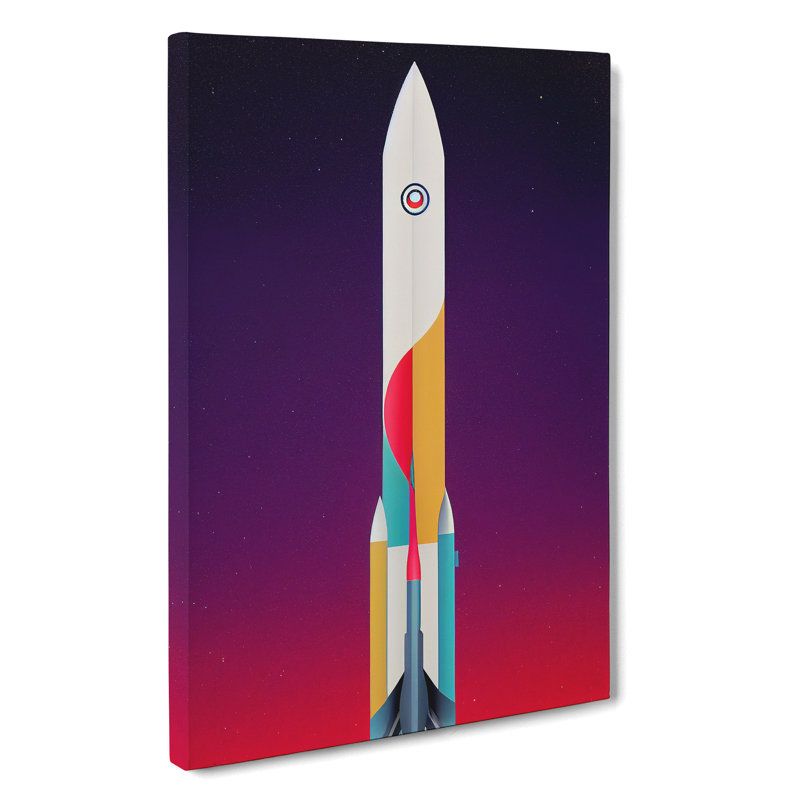 Beautiful Spaceship Rocket - Wrapped Canvas, 50cm H x 35cm W x 3cm D