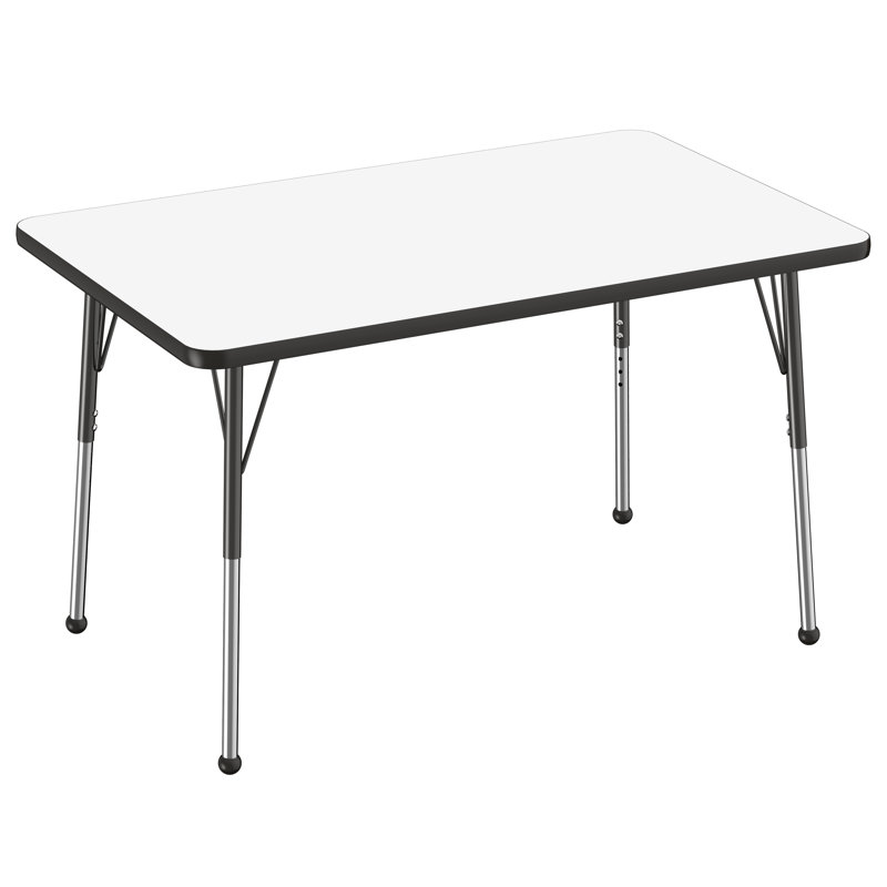 Table d'activités rectangulaire, 30" x 48", Tableau blanc / noir, Roulement à bille standard