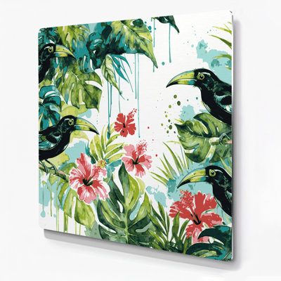 Oiseau hawaïen, art mural beige en métal