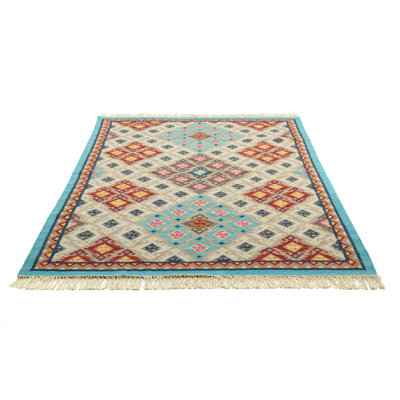 Daveric Southwestern Wool Hand Woven Area Rug