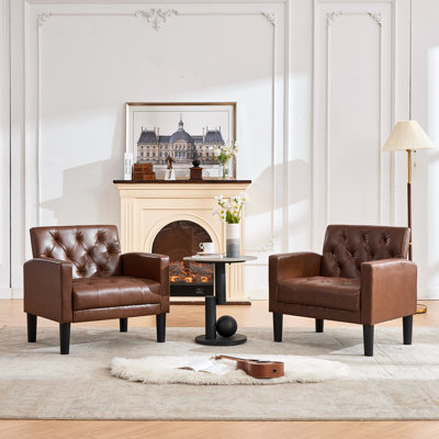 Ensemble de 2 fauteuils de salon capitonnés l 32 "(ensemble de 2)