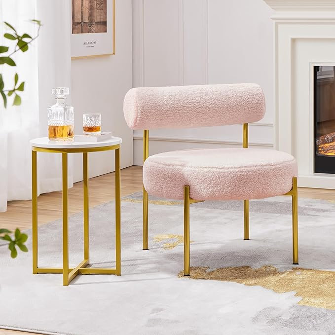 Pivot de 23 po Aniaha, Tissu bouclé rose