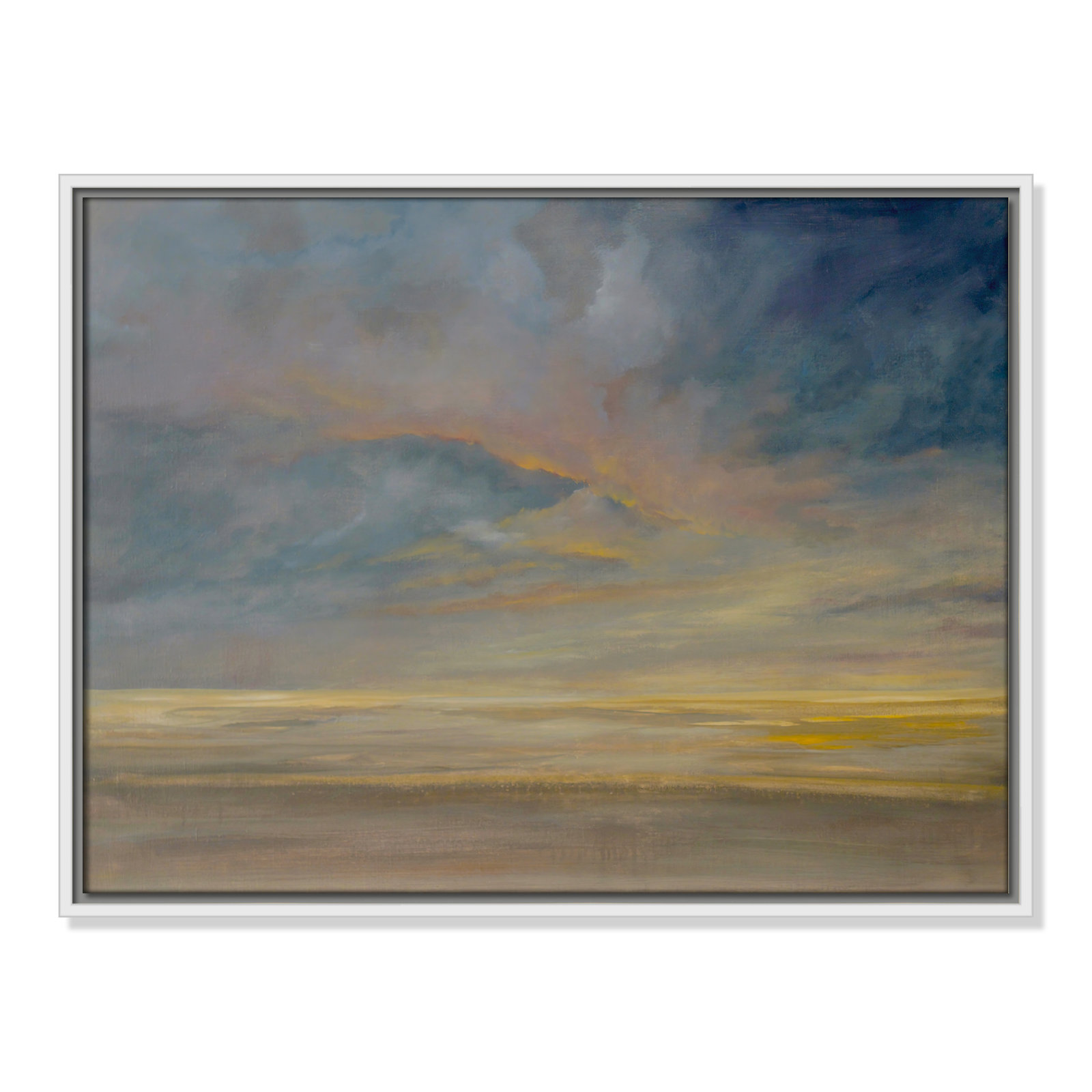 Saffi "Dawning Unrest" Painting, 19.5" H x 25.5" W, White