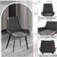 Chaise de salle à manger moderne avec pieds en métal noir - gris - 4 par boîte-928495556