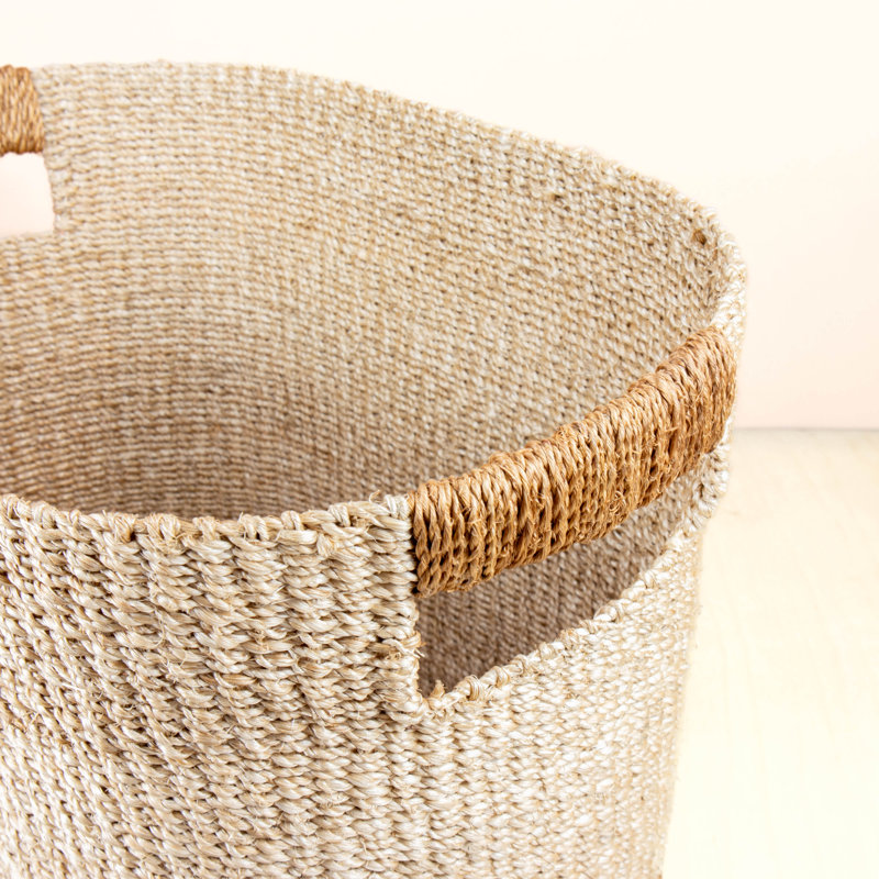 Tan Rounded Oval Basket, set of 2, 37.3, Brown