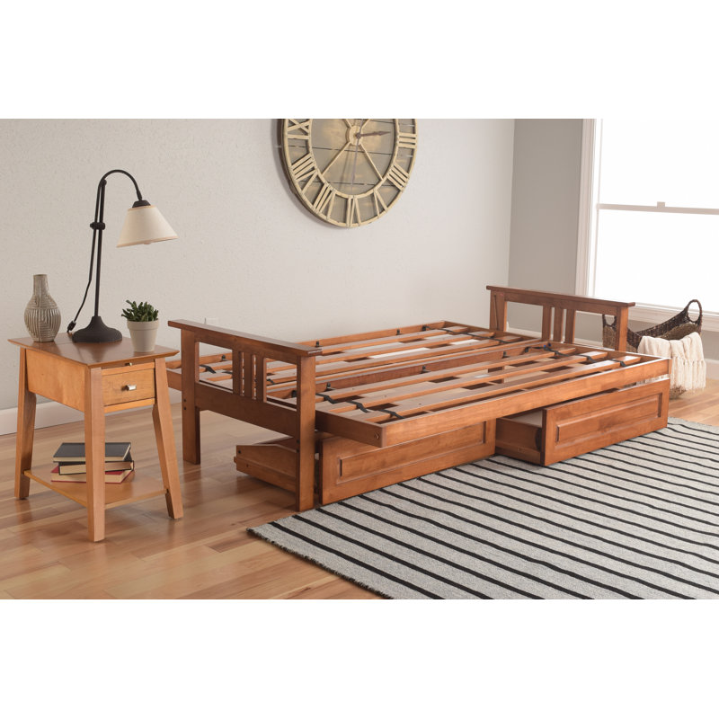 Stratford Full / Double Upholstered Futon And Mattress, Barbados, Oregon Trail Saddle, Innerspring