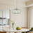 Modern Minimalist 1-Light Clear & Green Striped Glass Pendant Light-182296847