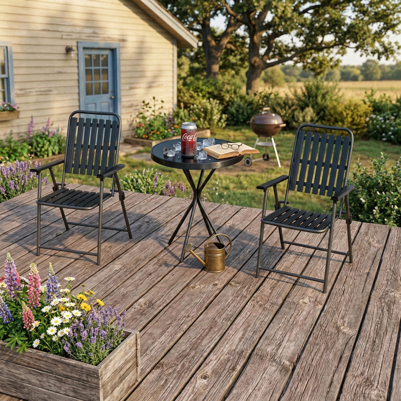 Side table featuring a tempered glass top. Supports up to 250 lbs weight capacity. Weather-resistant construction, suitable for balconies, gardens, and terraces.