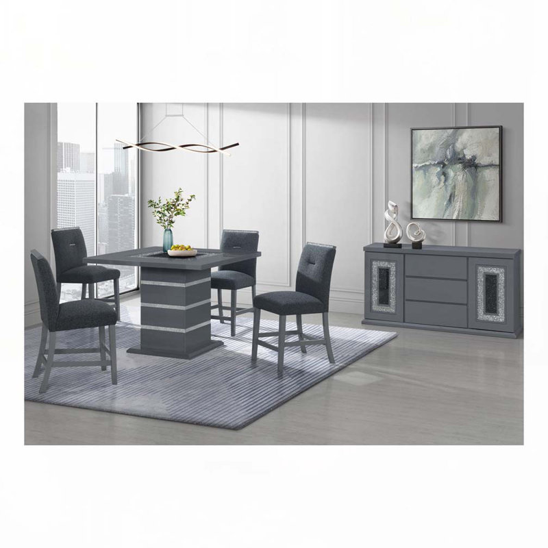 Table basse à plateau en bois ultrabrillant avec base en bois, H 36 po x L 47 po x l 47 po 