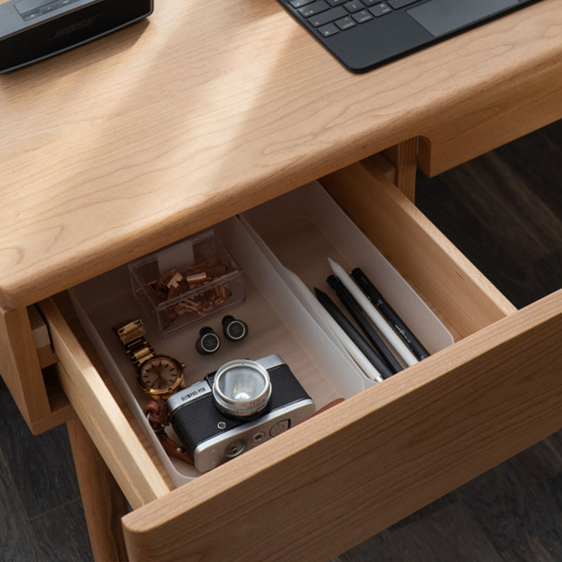 Bureau minimaliste de style américain, Burlywood, H 29,53 po x l 55,12 po x P 23,62 po