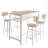 Compact White Oak Dining Set Mdf Modern Spaces Versatile Use