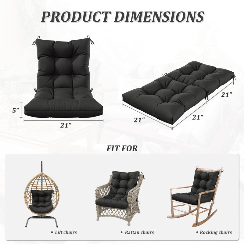 Outdoor/Indoor Seat / Back Cushion, Black