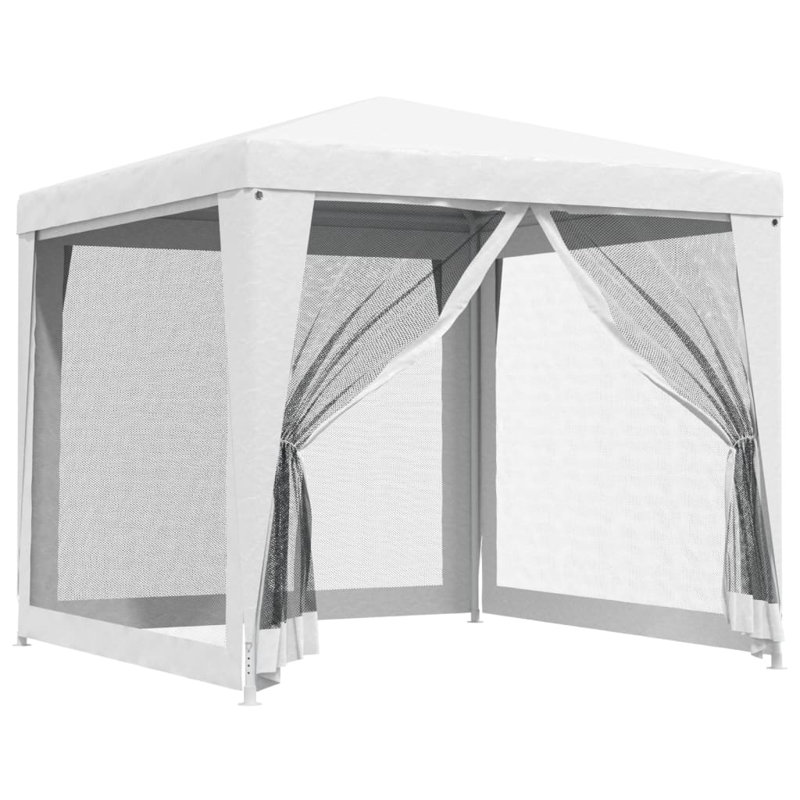 Tente de réception avec parois latérales en maille blanche 8,2 x 8,2 pi, 8.2 ft. W x 7.9 ft. D, Blanc