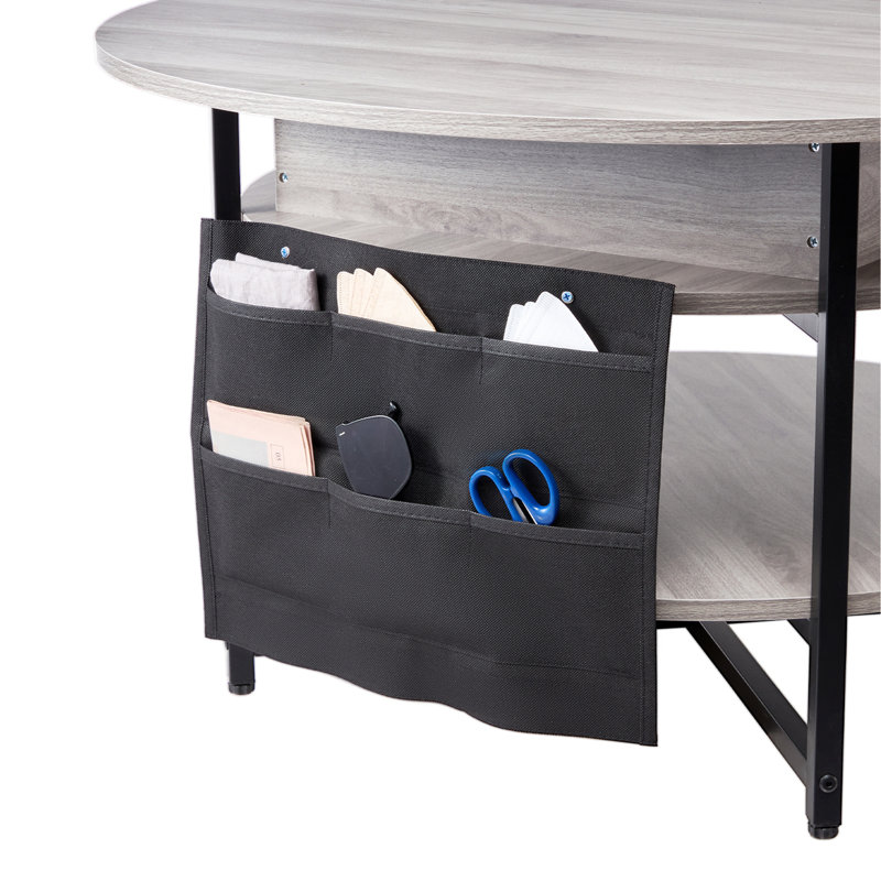 Table basse à plateau relevable 35,3 po avec tiroirs de rangement, compartiments cachés et tablette ouverte pour le salon, la maison, le bureau, blanc