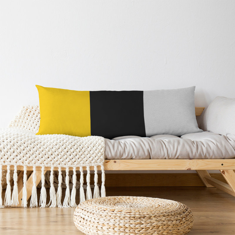 Stripes Medium Polyester/Polyfill Body Pillow, Yellow/Black, Oklahoma Pistol