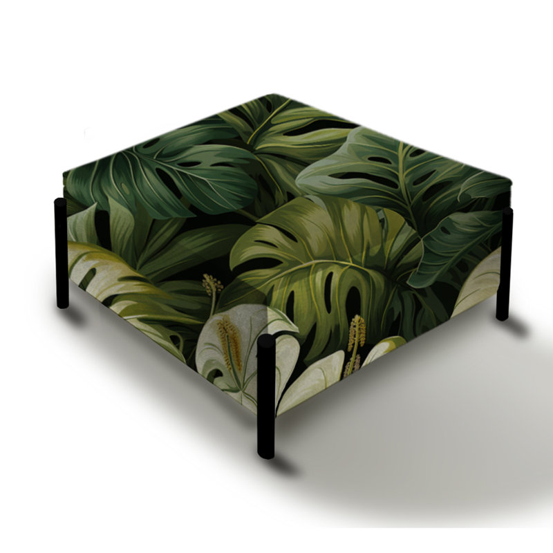 Monstera Elegance Motif tropical - Grand repose-pieds carré tropical