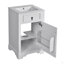 Meuble-lavabo de 20 pouces avec lavabo en céramique, porte à fermeture douce, tablette réglable et support de rangement fixé à la porte - idéal pour les petites salles de bain-735070527