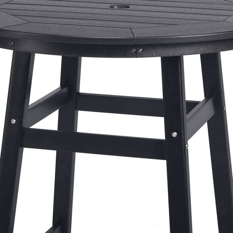 Table de bar d'extérieur ronde 34,9 po Laguna, Noir
