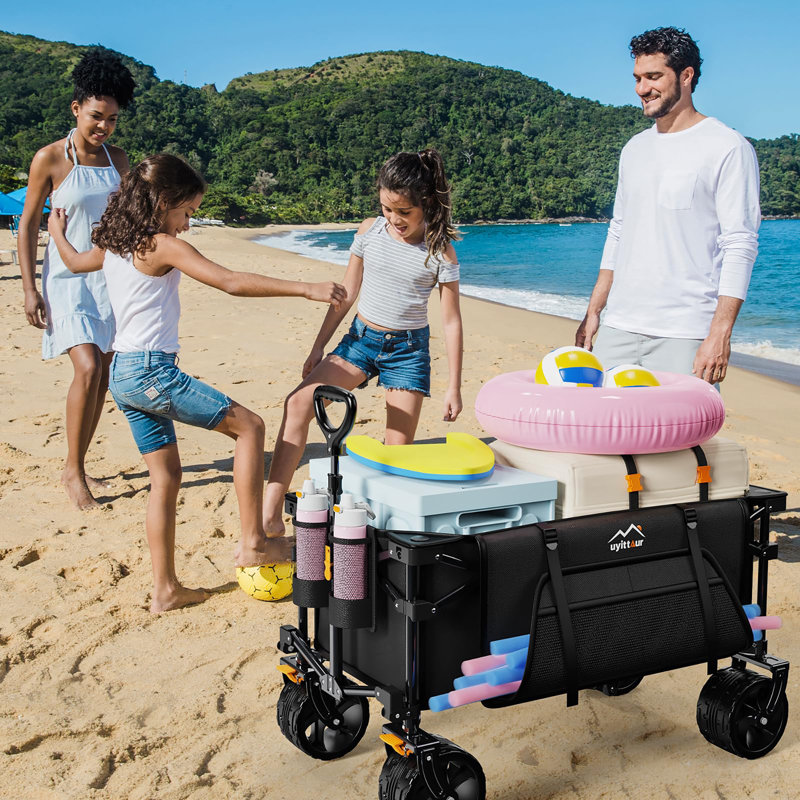 Chariot pliable 140L, Noir